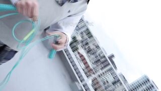 ノーパン縄跳びえちえち観察「過激なのはムリだけどお願いしてこれだけ撮れました」 ipcam