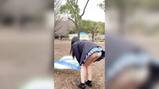 レジャーシート持っておっきな公園で一人ピクニックぱんちらしてきたよっ ipcam