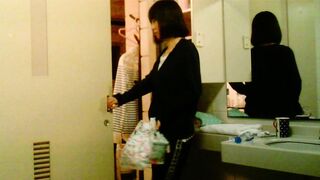 【民家】美少女k母親と入浴, 民家風呂覗き 桜色の乳首, 民家の湯 ipcam 9 (7)