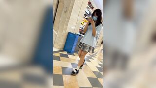 JK制服学妹独自逛街。白色窄N可爱风。前后 ipcam