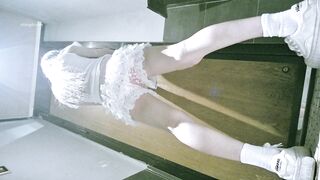 【トイレショット】最高級JKスカートと赤スカート美女のパノラマ背面ショット ipcam (2)