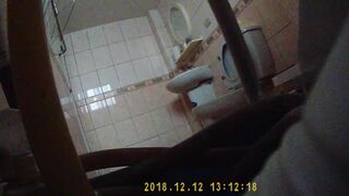 （塾シリーズ）制服と校章を身につけた若い女子生徒のグループ toilet  (6)