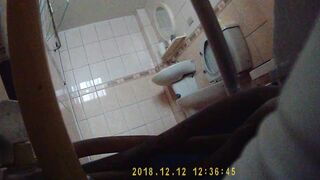 （塾シリーズ）制服と校章を身につけた若い女子生徒のグループ toilet  (7)