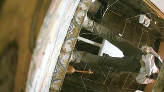 オンライン限定プレ​ミア：【パノラマバートイレショット】黒ストッキングとハイヒールを履いた様々な美女が登場。12 toilet 2 (2)