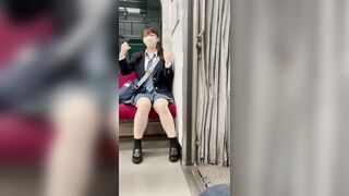 JK盗撮日記26 青チェックツインテロリロリJKを電車内で盗撮【※撮影バレ】 voyeur jp 1