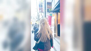 [4K]SギャルJ〇最大のめくりでどすけべスケスケぱんつ！でも周りバレ（汗） voyeur jp