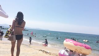 4ｋ生尻-海水浴場お散歩-生なまハミ尻素人ビキニギャル達-3 voyeur jp 01-160526
